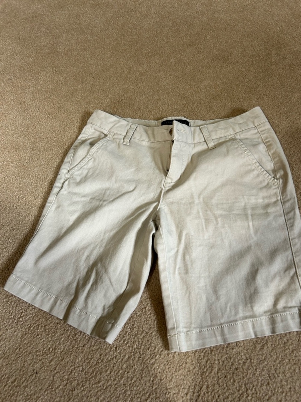 Aeropostale Women's Cream Chino Bermuda Shorts